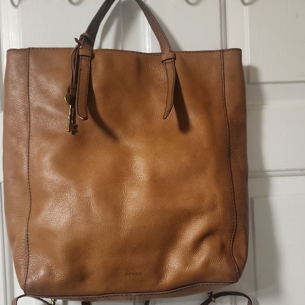 Fossil Brown Leather Men's Backpack